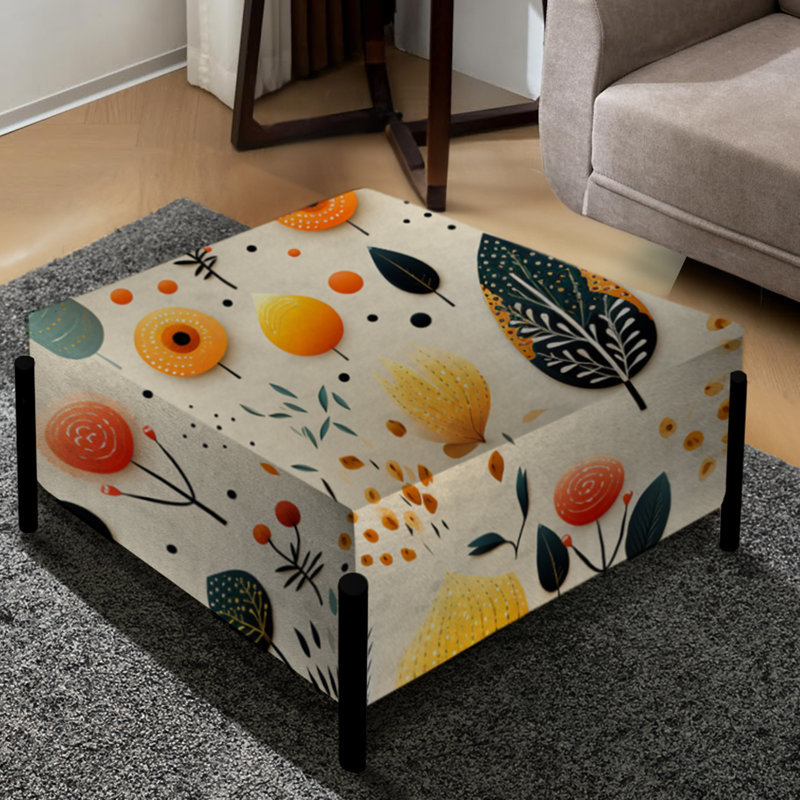 Eclectic Botanical Harmony - Eclectic Large Square Ottoman