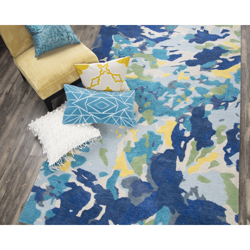 Prentice Wool Abstract Indoor Rug, Rectangle 5' x 8'