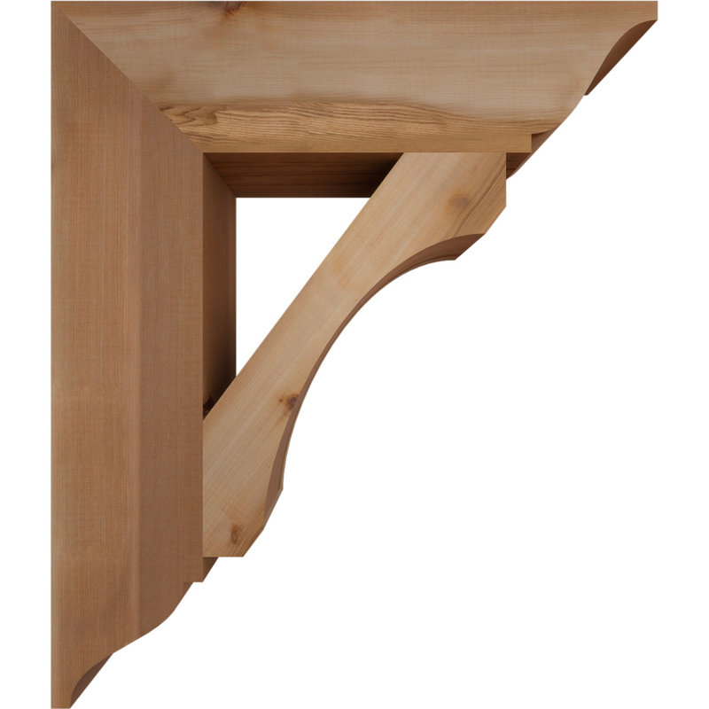 Support en bois rustique traditionnel BKTLEC01, Cèdre rouge de l'Ouest (lisse), H 28 po x l 5,5 po x P 24 po