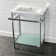Ceramic Rectangular Console Bathroom Sink with Overflow