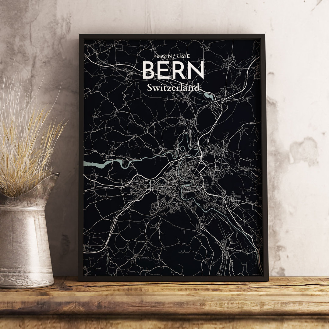 Bern City Map - No Frame Print