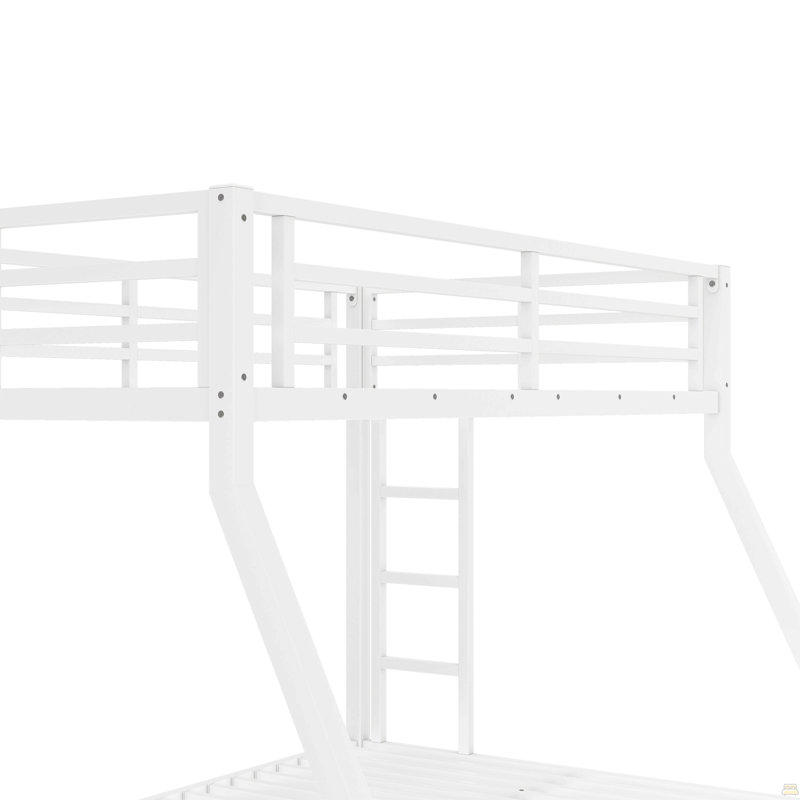 Lit superposé simple au-dessus de double en métal, Blanc cassé