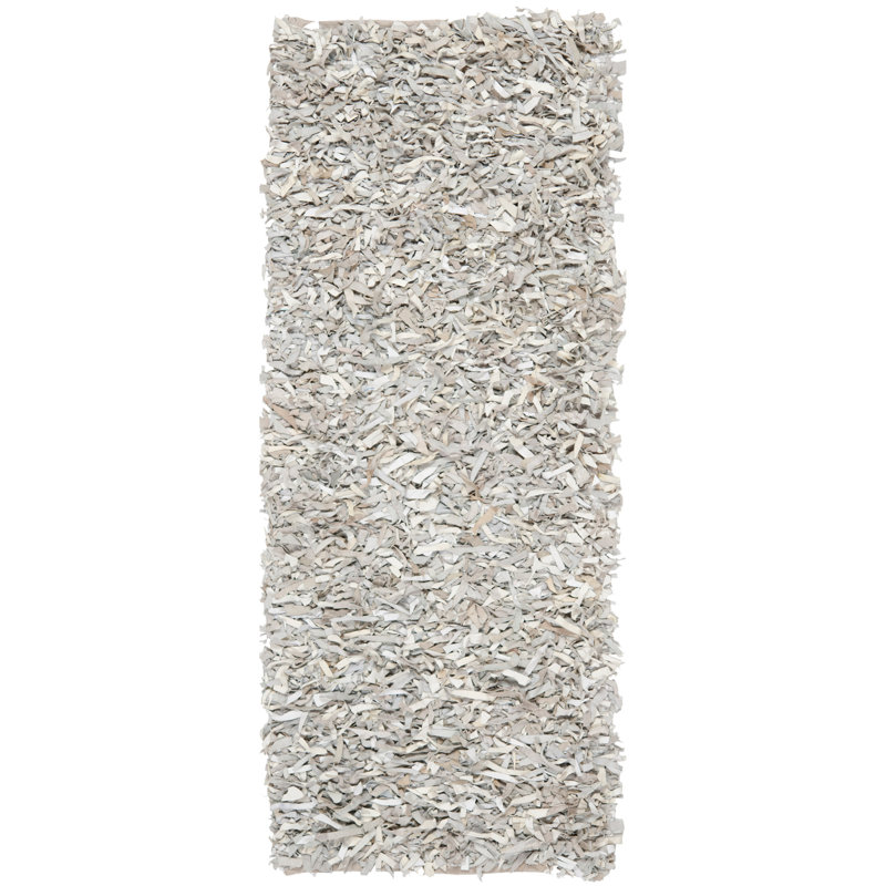 Godsey Handwoven Leather Solid Color Rug, Runner 2'3" x 6'