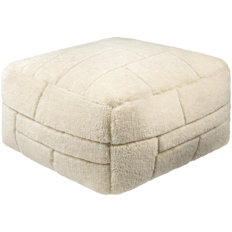 Repose-pieds Tuberose, Mélange de laine blanche / polyester