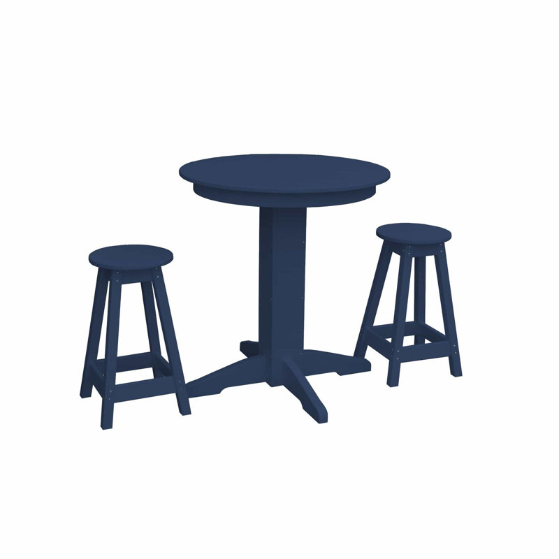  Ensemble de salle à manger à hauteur de comptoir 3 pièces Poly, Patriot Blue