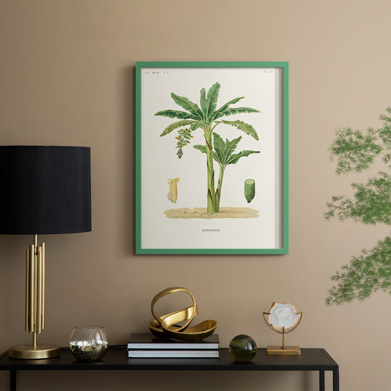 Arbre antique avec fruit III, reproduction encadrée - bois massif, H 15 po x l 12 po, Vert