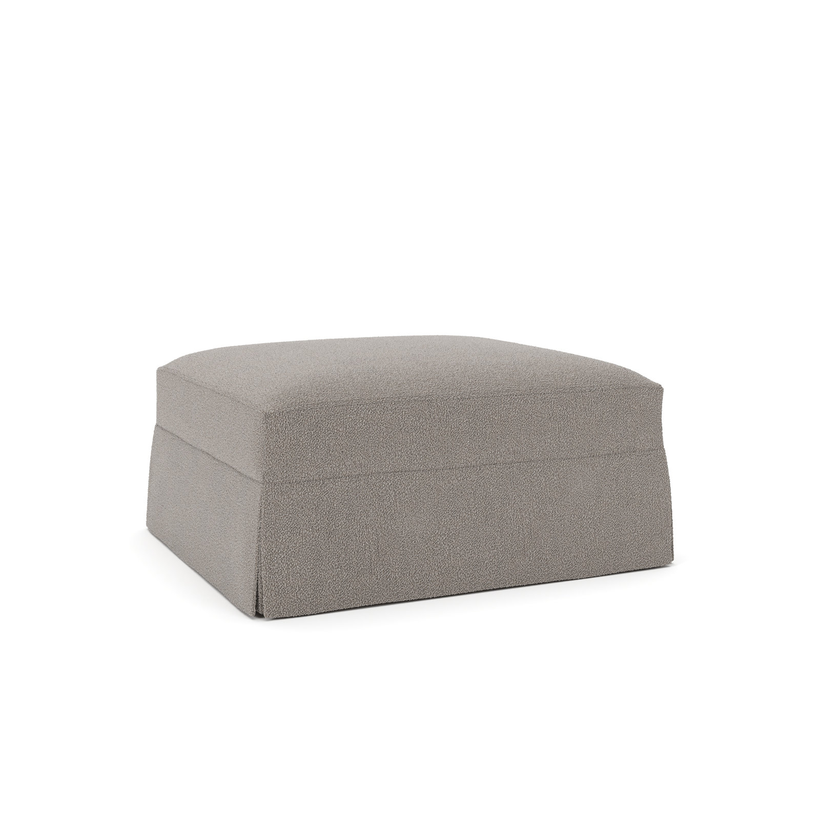 Lucia Upholstered Ottoman, Apollo Pebble Boucle
