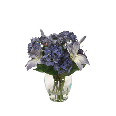 Polysilk Lilies Arrangement in Vase