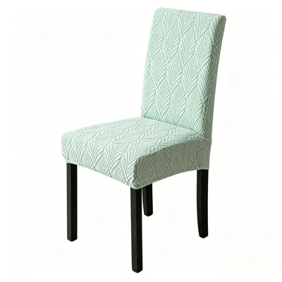 Ensemble de 2 housses de chaise de salle à manger à haut dossier - Étui en jacquard spandex super extensible imperméable et protecteur parsons lavable pour la cuisine, gris