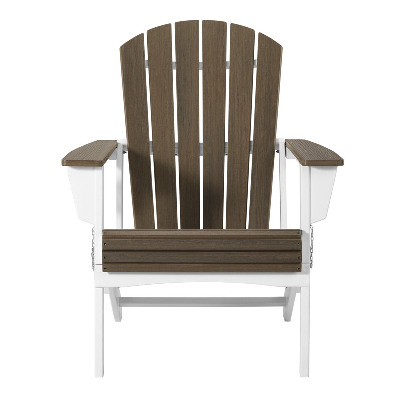 Chaise Adirondack pliante, blanc, Gris / Blanc