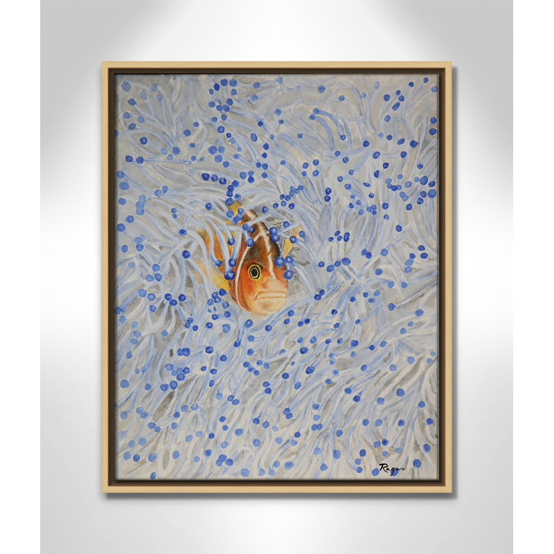 Imprimé poisson clown par Mike Ragan pour , H 21,5 po x l 17,5 po, Naturel