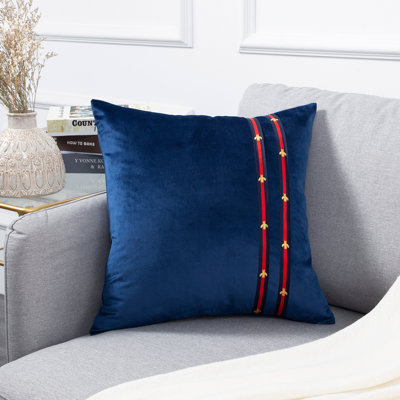 Appliqued Velvet Pillow Cover