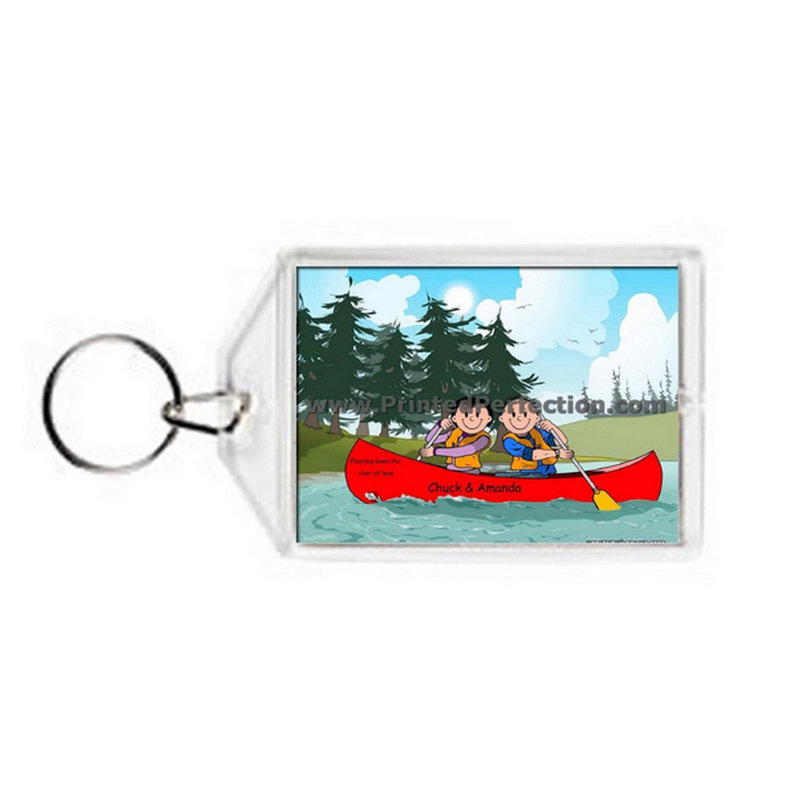 Personalized Canoe Couple Acrylic Key Chain
