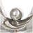 Gurfateh Ceramic Looped Abstract Decorative Silver Sculpture with Black Block Base