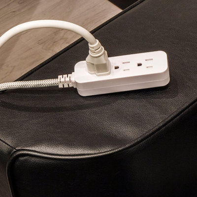 GE 8-ft 3-Outlet Surge Protector, Braided Cord,  250J, Gray, 38433
