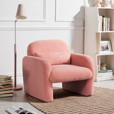 Fauteuil d'appoint douillet en molleton avec coussin Cozy Teddy