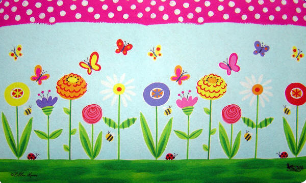 Custom Printed Floral Garden Party Outdoor Doormat