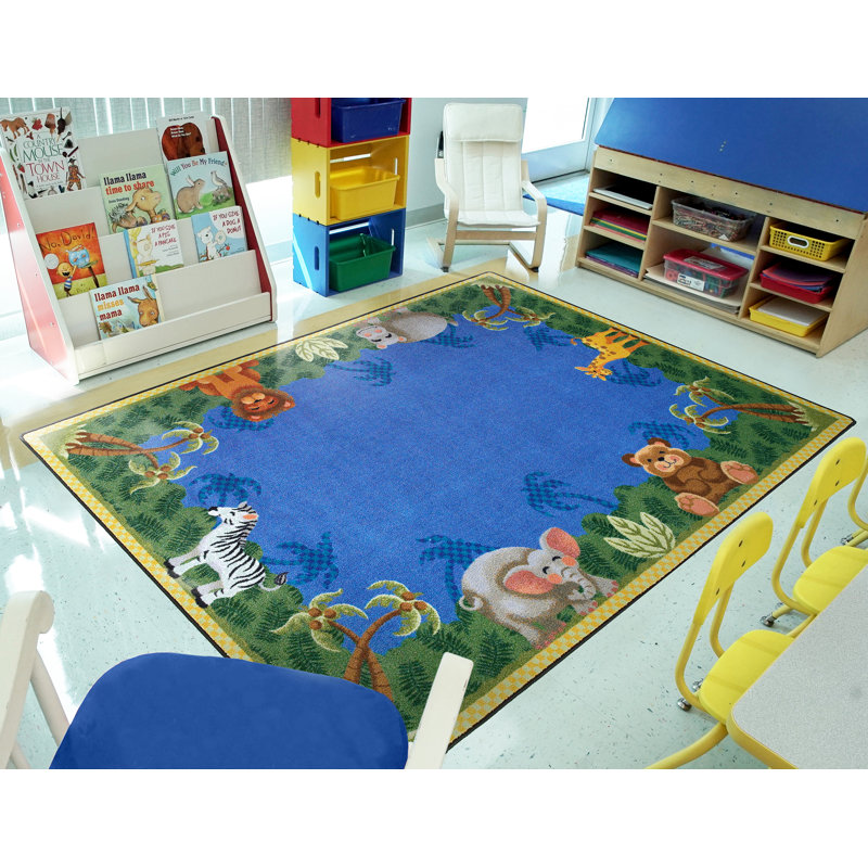Tapis Just For Kids Jungle Friends, Rectangle 5 pi 4 po x 7 pi 8 po