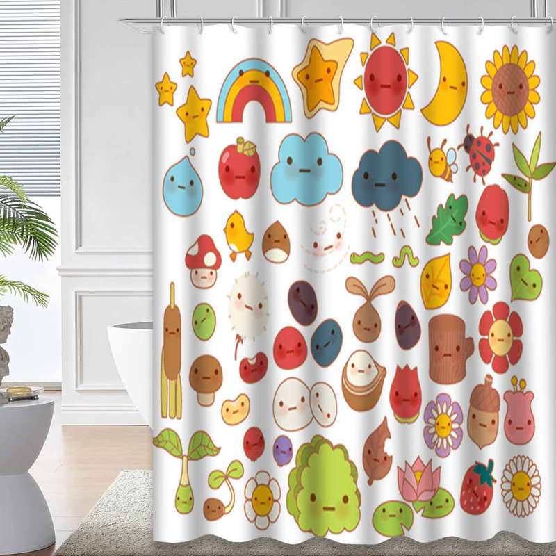 Rideau de douche avec 12 crochets, L 72 po x l 72 po