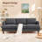 3 Seater Sofa 89" Upholstered Sofa Couch with Square Arm for Living Room-964697597