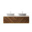 Armoire de rangement flottante 2 tiroirs avec lavabo pour salle de bain