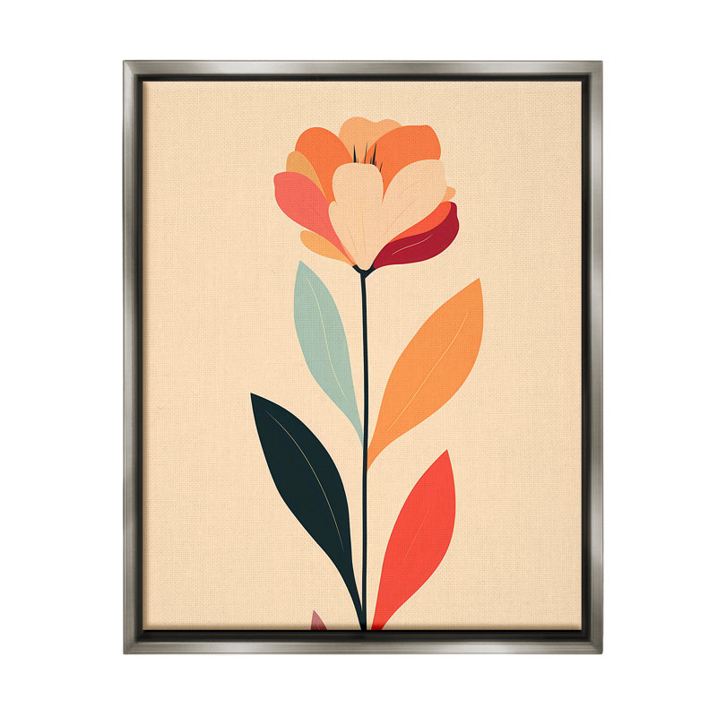 «Retro Hue Flower Floater Frame» par Walker Noble sur, Cadre flottant gris lustré, H 31 po x l 25 po