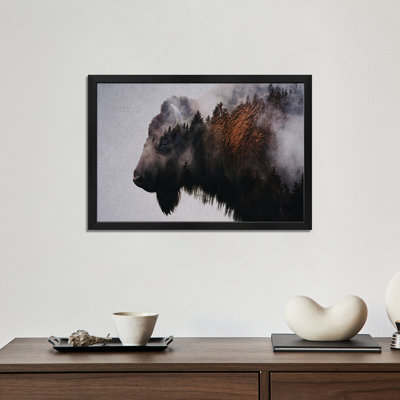 Bison Premium Framed Poster by Andreas Lie