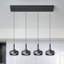 Mini luminaires suspendus à DEL COB Source Luminaire suspendu noir mat pour îlot de cuisine (4 lumières)
