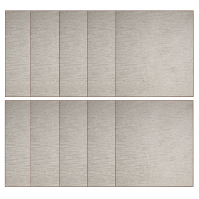 Ensemble de tapis de couleur unie touffetés à la machine en polyester beige
