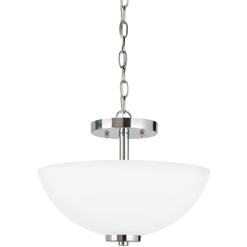 Luminaire suspendu bol 2 lumières, Chrome, Non, 100 W moyen