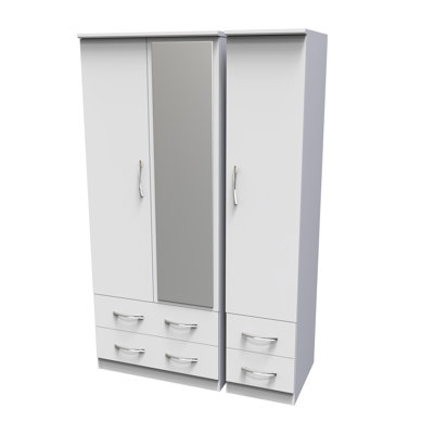 Dekyn Triple 4 Drawer Mirror Wardrobe
