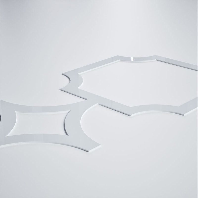 Anderson Decorative Fretwork Acrylic Wall Panels, Medium, 27 7/8"W x 15 3/8"H x 1/8"T, White, White