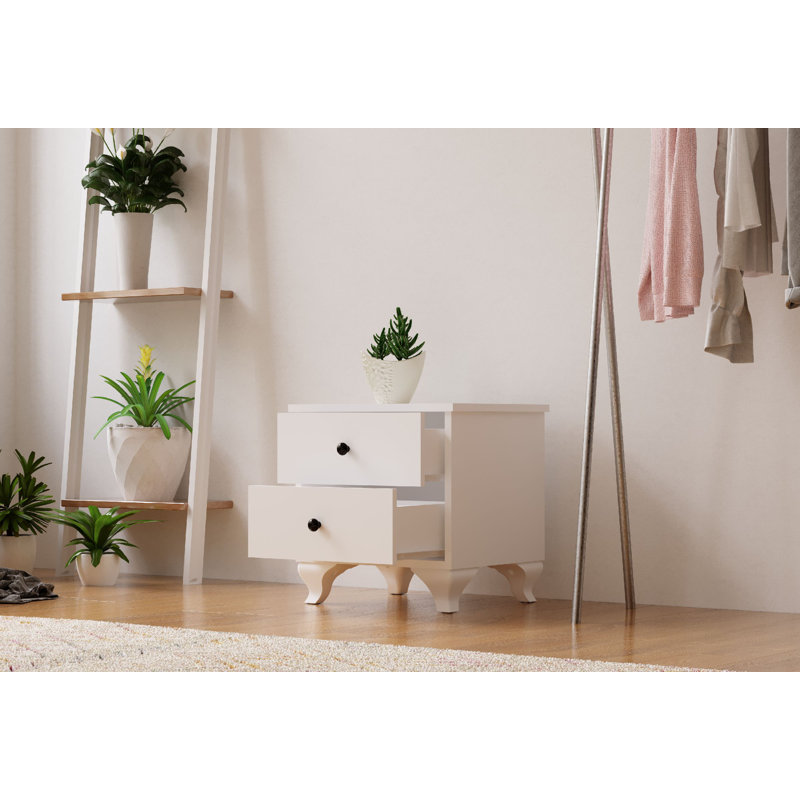Amolika 45cm W Manufactured Wood Bedside Table
