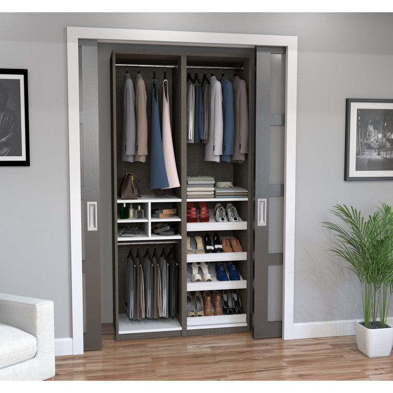 Ensembles d'armoires de rangement pour garde-robe l 39 po Osterman, Écorce gris
