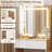 Senfot Vanity Desk With Sliding Mirror And Lights, Modern Makeup Vanity Table With 4 Drawers And 7 Storage Shelves, Dressing Table With Stool And Charging Station, 3 Lighting Modes, For Bedroom-512809242