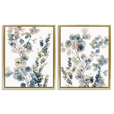 «Collage of Translucent Plants», ensemble de 2 toiles flottantes encadrées par Albert Koetsier