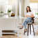 Swivel Upholstered Counter & Barstool With Wood Frame