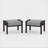 Set of 2 All-Weather 26” Width Metal Ottomans, Khaki Frame With Gray Cushions-902823768