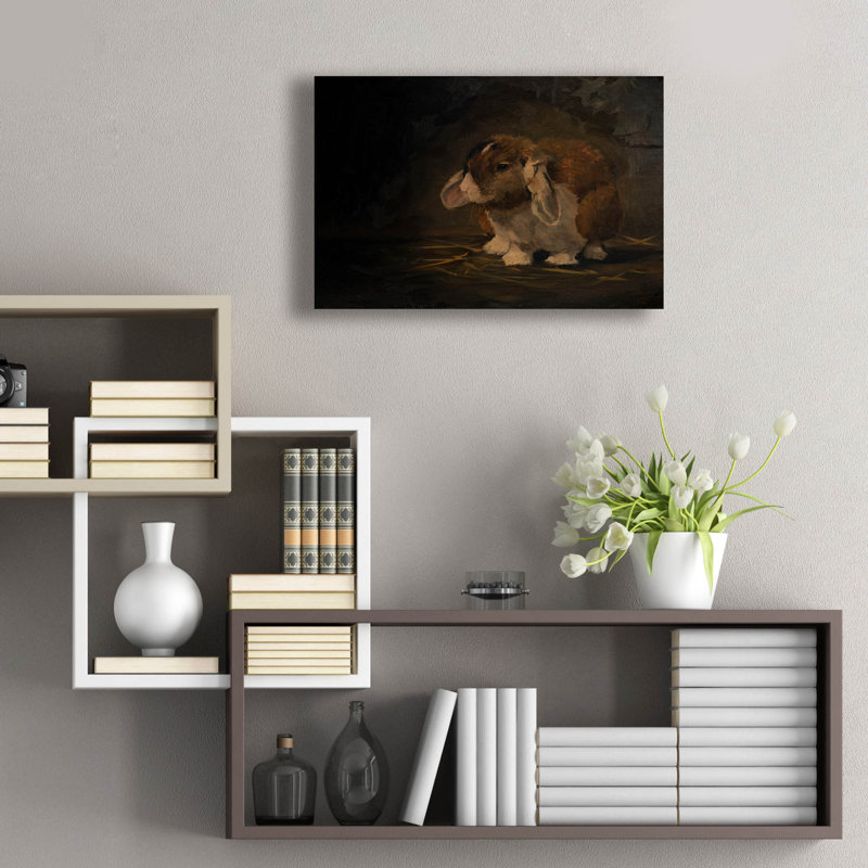  «Resting Bunny Rabbit 2» par Marian Parsons, art mural en verre acrylique, 24 po x 16 po, H 16 po x l 24 po