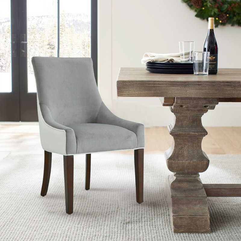 19.5'' H Upholstered Walnut Side Chair, Smoke