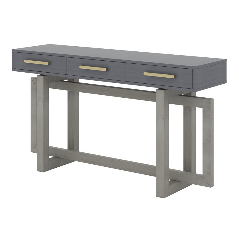 57-Inch Console Table, Minimalist Style Extra Long Entryway Table Sofa Table With Three Drawers & Sturdy Construction