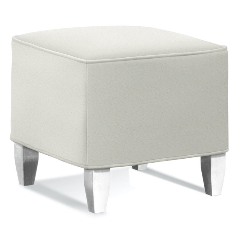 Brooklyn Upholstered Ottoman, Frost White , Bianca Blush; 0809-14