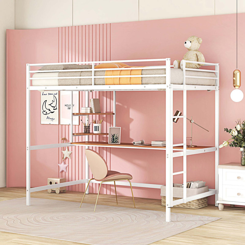 Zermatt Kids Twin Loft Bed, Full/Double, White