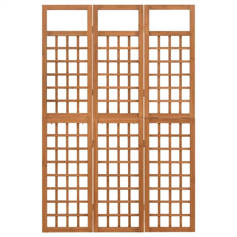 Merritt Solid Wood Folding Room Divider, 3, Brown