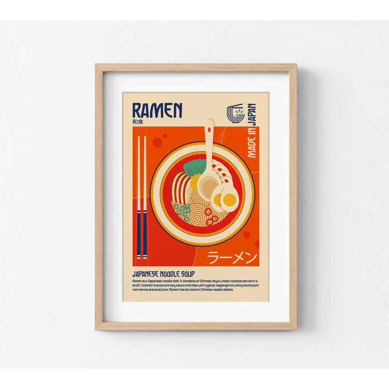 Ramen japonais, reproduction de soupe de nouilles, H 10 po x l 8 po, Ne s’applique pas, Impression sans cadre