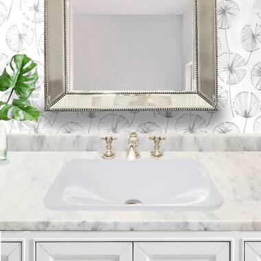 CheviotProducts Cheviot Products 17.75'' White Vitreous China Rectangular  Drop-in Bathroom Sink with Overflow & Reviews