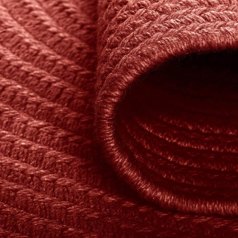 Tapis rose tressé à la main Anndee, Ovale 4 pi x 6 pi