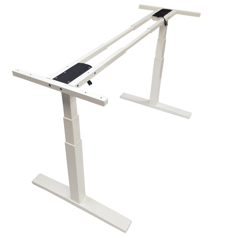 Ellen Adjustable Metal Base Standing Desk, White