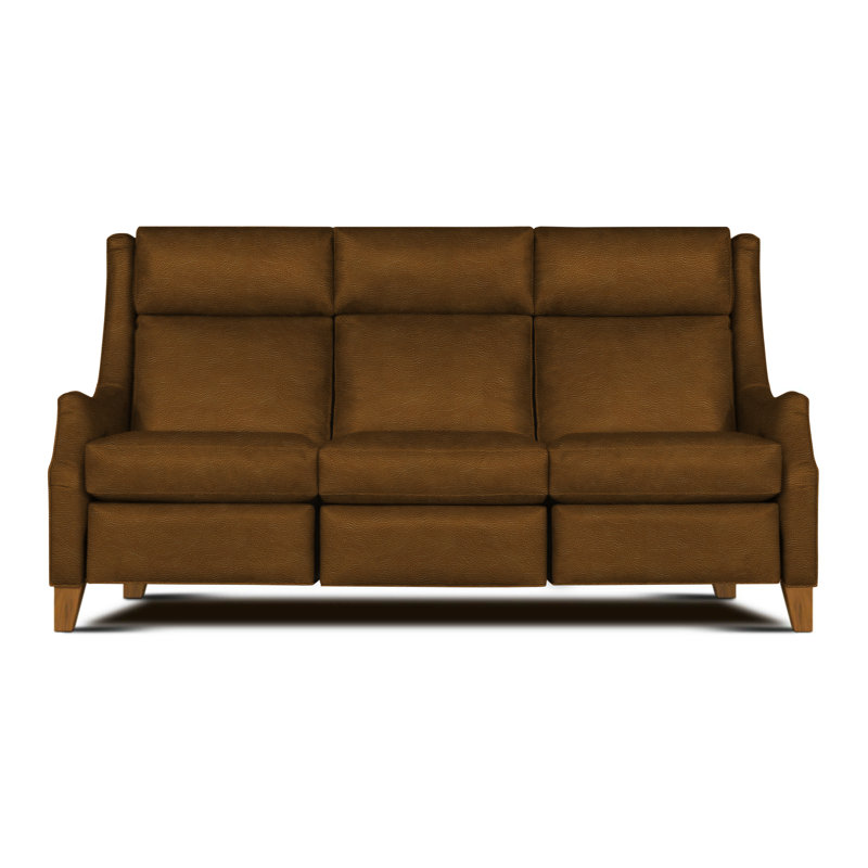 Talisman Reclining Sofa, Whiskey Amadeus Genuine Leather