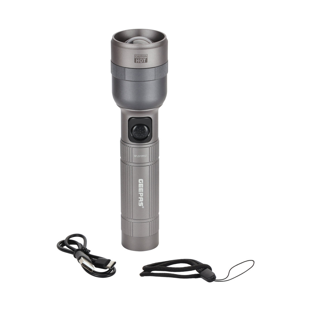 B&Q - Zoomable Led Flashlight 1500 Lumen Rechargeable Torch 10H Runtime - Image 5
